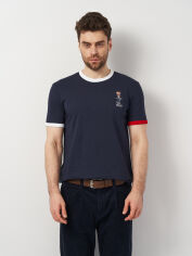 Акція на Футболка чоловіча Polo Ralph Lauren 11320.3 2XL (52) Темно-синя від Rozetka