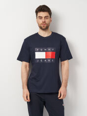 Акція на Футболка чоловіча Tommy Hilfiger 11326.3 2XL (52) Темно-синя від Rozetka