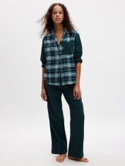 Акция на Піжама (кофта + штани) жіноча великого розміру бавовняна Gap 418031495 XL Зелена от Rozetka