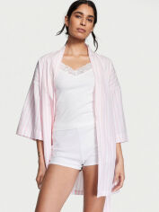 Акція на Піжама (майка + шорти + халат) жіноча бавовняна Victoria's Secret 993539777 S Рожева від Rozetka