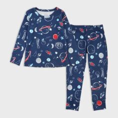 Акция на Дитяча піжама для хлопчика Flamingo 256-093 98 см Темно-синя от Rozetka