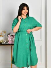 Акція на Плаття-сорочка міді літнє жіноче Ariadna 3041-3 54-56 Зелене від Rozetka