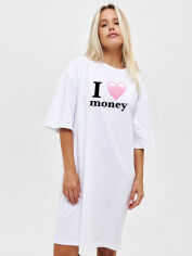 Акція на Сукня-футболка коротка літня жіноча Love&Live Money Matters LLP04652 XS-S Біла від Rozetka