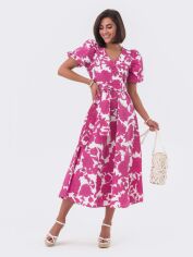 Акция на Плаття міді жіноче літнє Dressa 67571 44 Рожеве от Rozetka