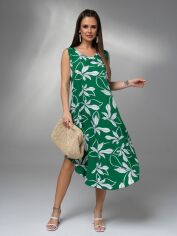 Акция на Плаття міді літнє жіноче ISSA PLUS 14614 XL Зелене от Rozetka