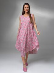 Акция на Плаття міді літнє жіноче ISSA PLUS 14615 XL Рожеве от Rozetka