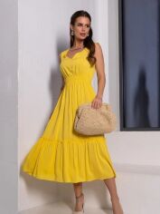 Акция на Сукня міді літня жіноча ISSA PLUS 14654 XL Жовта от Rozetka