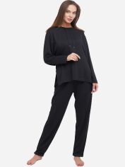 Акция на Піжама (кофта + штани) жіноча флісова Effetto 3209 XL Чорна от Rozetka