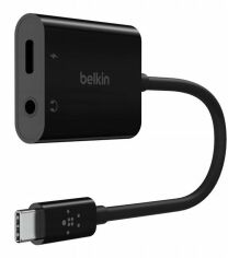 Акція на Belkin Adapter RockStar USB-C to USB-C+3.5mm Black (NPA004btBK) від Y.UA
