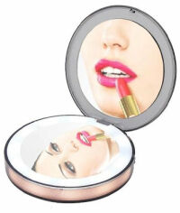 Акция на Карманное зеркало для макияжа Uft с Led подсветкой G-SIO CM2 от Stylus