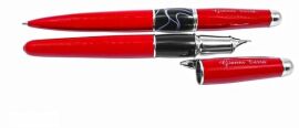 Акція на Набор ручек Gianni Terra шариковая и перьевая Red With Black HH9030/B-F(red) від Stylus