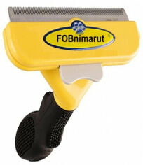 Акція на Щетка для шерсти собак FOBnimarut Long Hair с кнопкой 100х8 мм желтый (FOB1) від Stylus