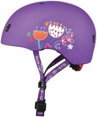 Акція на Защитный шлем Micro фиолетовый с цветами, размер S (AC2137BX) від Stylus