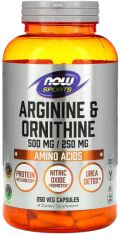 Акція на Now Foods Arginine Ornithine Аргинин Орнитин 500 мг/250 мг 250 капсул від Stylus