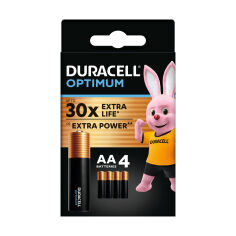 Акция на Алкалінові батарейки Duracell Optimum AA 1.5V LR6, 4 шт от Eva