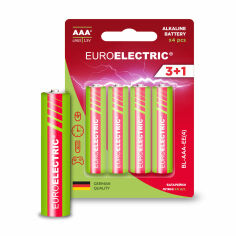 Акция на Лужна батарейка Euroelectric AAA LR03, 1.5V, 4 шт от Eva