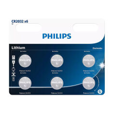 Акція на Літієва батарейка Philips CR2032 монетного типу, 6 шт від Eva