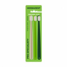 Акція на Набір зубних щіток Herbadent Original Eco ультра м'яка, 3 шт від Eva