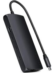 Акция на Satechi Adapter USB-C to 4хUSB-C+RJ45+HDMI 8K Midnight (ST-P8KED) от Stylus