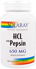 Акція на Solaray, Hcl with Pepsin, 650 mg, 100 Vegetarian Capsules (SOR-04814) від Stylus