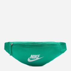 Акция на Спортивна сумка бананка на пояс тканинна Nike NKHERITAGE S WAISTPACK DB0488-324 Зелена/Біла от Rozetka