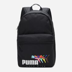 Акція на Рюкзак спортивний тканинний 22 л вміщує формат А4 Puma  LOVE WINS 09044201 X Black від Rozetka