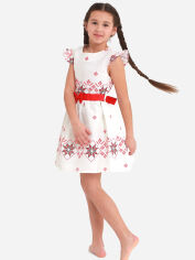 Акція на Дитяче літнє плаття-вишиванка для дівчинки Ластівка 23_2067 122 см Біле від Rozetka