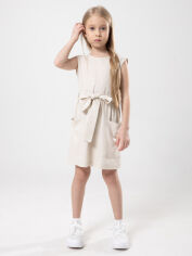 Акція на Дитяче літнє плаття для дівчинки NEWGEN Долі 24С21-076е 116 см Екрю (невибілений льон) від Rozetka