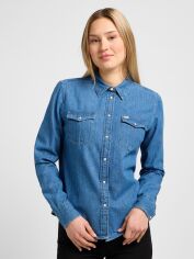 Акция на Сорочка джинсова жіноча Lee 112320215 XS Синя от Rozetka