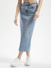 Акція на Спідниця джинсова міді літня жіноча Cross Jeans C 4914-005 XS Блакитна від Rozetka