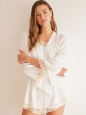 Акция на Халат жіночий Women'Secret Bc Flower Robe 2537713-96 L Білий от Rozetka