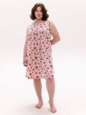 Акция на Нічна сорочка жіноча бавовняна великого розміру ROZA 210223 XL Рожева от Rozetka