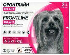 Акция на Капли противопаразитарные для собак Tri-Act Фронтлайн 2-5 кг Xs упаковка 3 пипетки (159,911) от Stylus