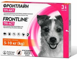 Акція на Капли противопаразитарные для собак Tri-Act Фронтлайн 5-10 кг S упаковка 3 піпетки (159,912) від Stylus
