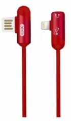 Акція на Xo Usb Cable to Lightning Audio Adapter L-shape 2.4A 1m Red (NB38) від Y.UA