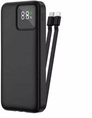 Акция на Wiwu Power Bank 10000mAh with Cable USB-C + Lightning 22.5w Black (JC-18) от Y.UA
