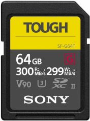Акція на Sony 64GB Sdxc class 10 UHS-II U3 V90 Tough (SF64TG) від Y.UA