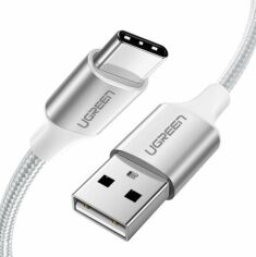 Акция на Ugreen Aluminum Braid Usb Cable to USB-C 1m White (60131) от Y.UA