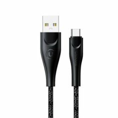 Акция на Usams Usb Cable to USB-C Braided Data and Charging 1m Black (US-SJ392) от Y.UA