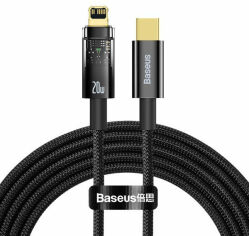 Акция на Baseus Cable USB-C to Lightning Explorer Series Auto Power-Off 20W 2m Black (CATS000101) от Y.UA