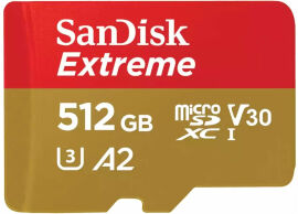 Акція на SanDisk 512GB microSDXC Class 10 UHS-I U3 A2 V30 Extreme (SDSQXAV-512G-GN6MN) від Y.UA