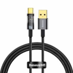 Акція на Baseus Usb Cable to USB-C Explorer Series Auto Power-Off 100W 1m Black (CATS000201) від Y.UA