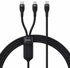 Акция на Baseus Cable USB-C to 2xUSB-C Flash Series Fast Charging 100W 1.5m Black (CASS060001) от Y.UA