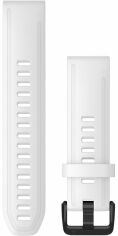 Акція на Ремінець Garmin QuickFit 20 Watch Bands White Silicone with Black Hardware (010-12865-00) від Y.UA