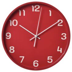Акція на Настінний годинник IKEA PLUTTIS червоний від Rozetka