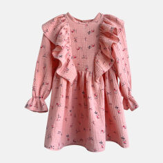 Акція на Дитяче літнє муслінове плаття для дівчинки Babydream sarvolmedium32ryk 110 см Рожеве від Rozetka