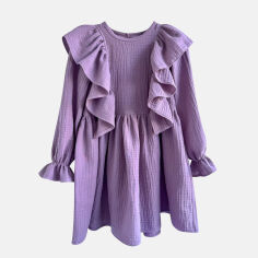 Акция на Дитяче літнє муслінове плаття для дівчинки Babydream sarvolmedium12ryk 116 см Бузкове от Rozetka