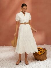Акція на Сукня-сорочка міді літня жіноча Dressa 67324 46-48 Біла від Rozetka