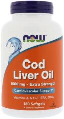 Акція на Now Foods Cod Liver Oil 1.000 mg Рыбий жир из печени трески 180 гелевых капсул від Stylus