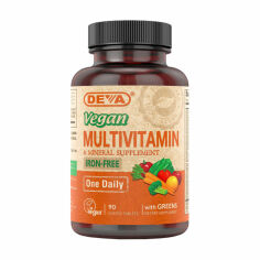 Акція на Веганський вітамінно-мінеральний комплекс Deva Nutrition Multivitamin & Mineral без заліза, 90 таблеток від Eva